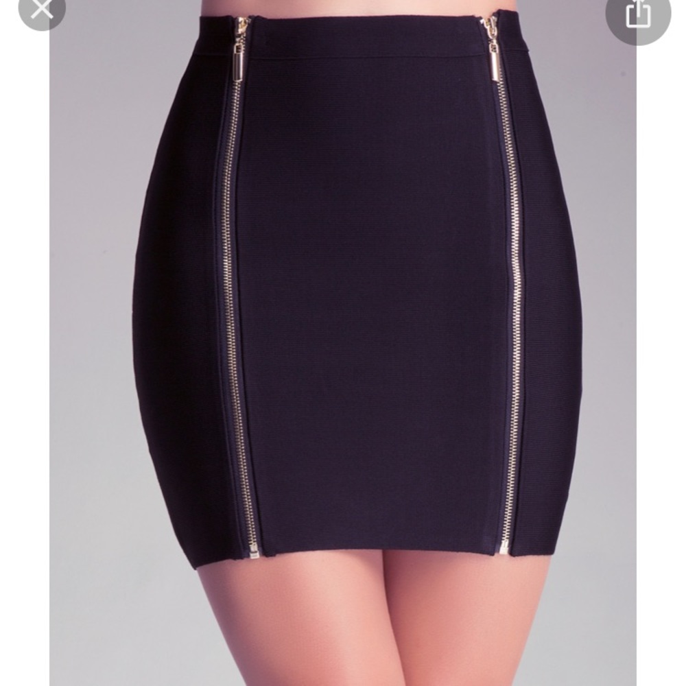 Bebe Double Contrast Zipper Skirt